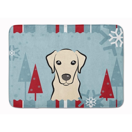 Carolines Treasures Winter Holiday Yellow Labrador Machine Washable Memory Foam Mat BB1718RUG